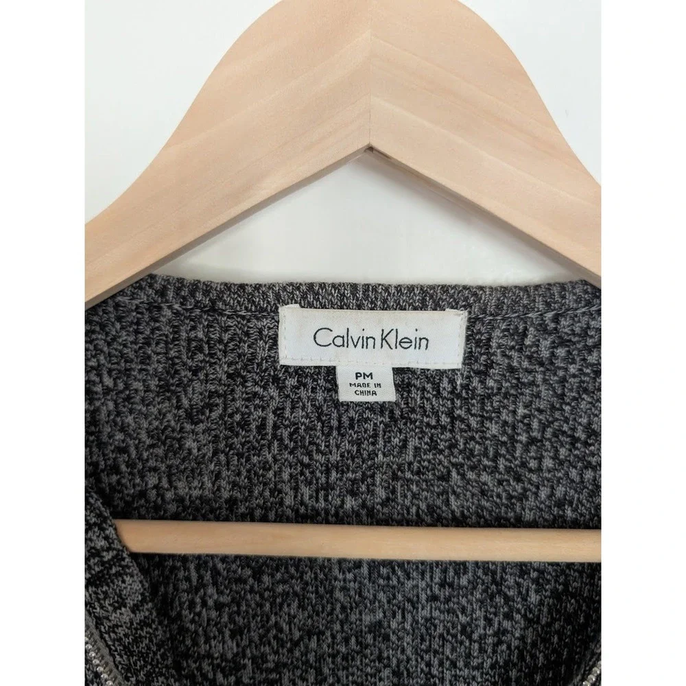 Calvin Klein‎ Zipper Front Ribbed Cardigan PM 90s Minimalist Women CBK Timeless